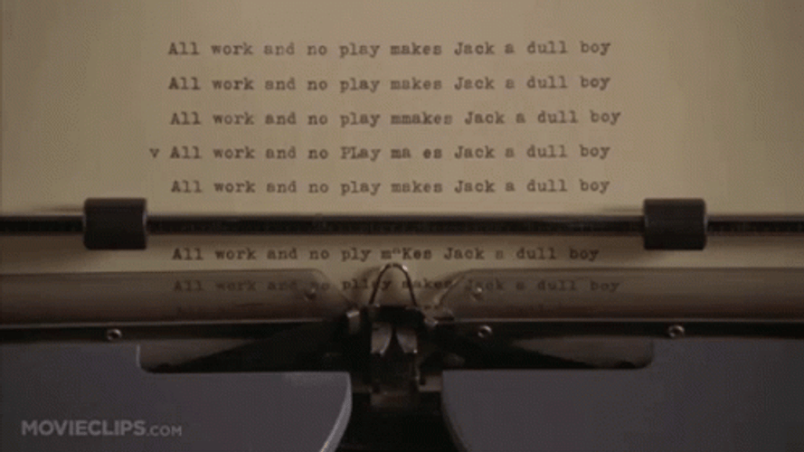 All Work And No Play Manual Typewritter GIF