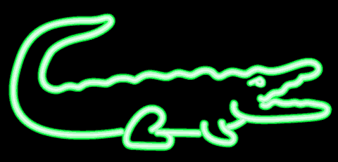 Neon Green Lacoste Alligator Logo GIF
