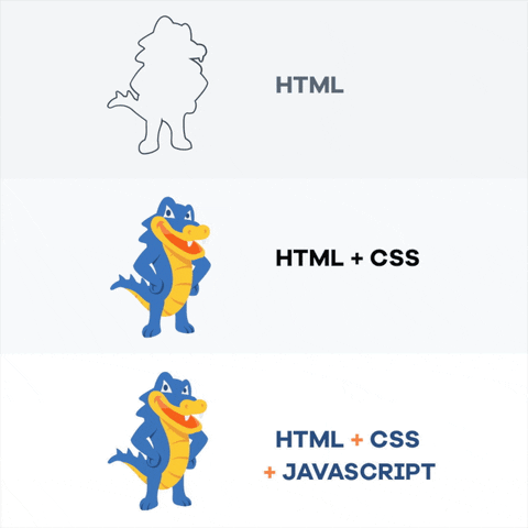 Blue And Yellow Alligator Html Css Javascript GIF