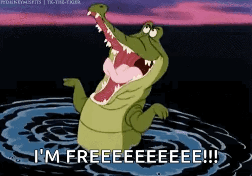 Alligator Standing in Water Saying Im Free