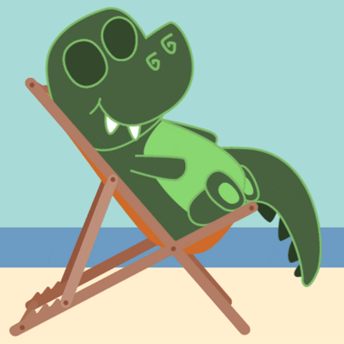 Alligator Sun Bathing On Beach GIF