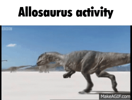 Allosaurus Running On Beach GIF