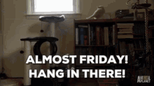 Almost Friday Hang In There Cat Meme GIF
