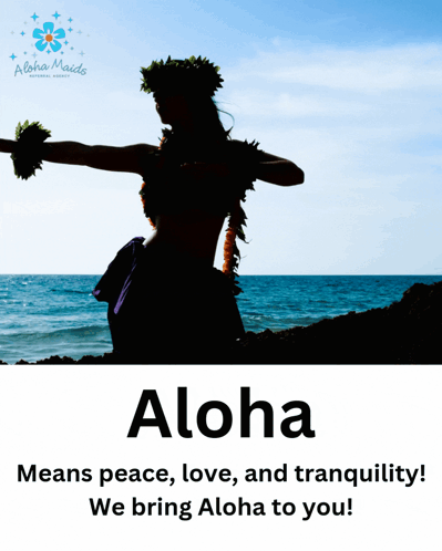 Aloha Maids Woman Silhouette on Beach