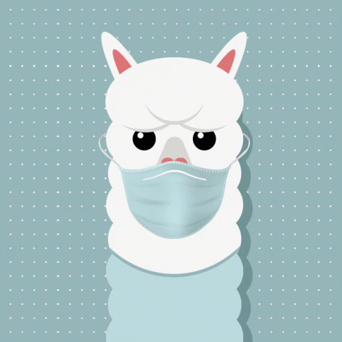 Alpaca Winking With Face Mask GIF