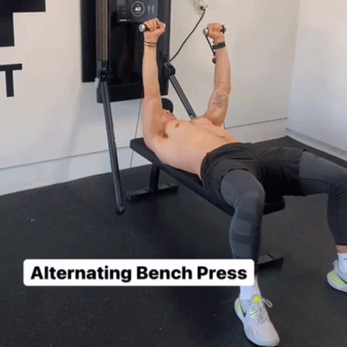 Alternating Bench Press GIF