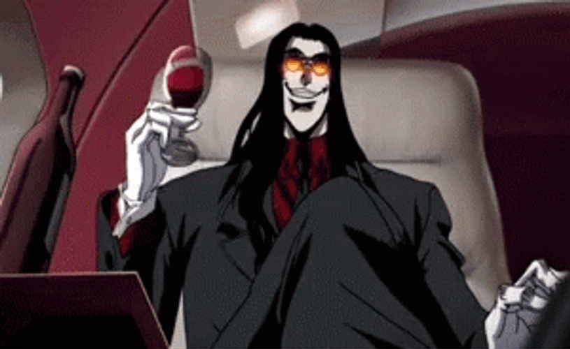 Alucard Hellsing Drinking Wine GIF