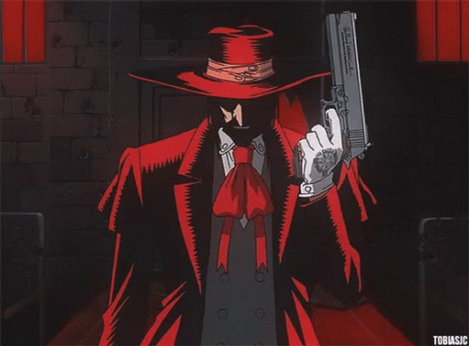 Alucard Hellsing Gun Bite GIF
