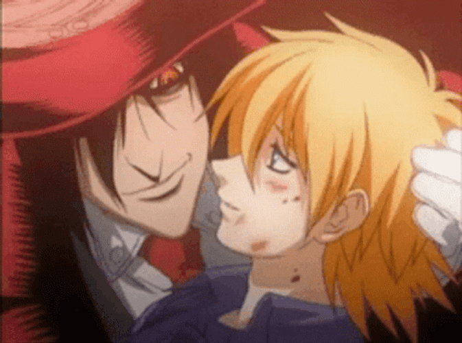 Alucard Hellsing Seras Victoria Bite Scene GIF