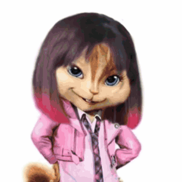Alvin And Chipmunks Character Pink Jacket And Tie GIF