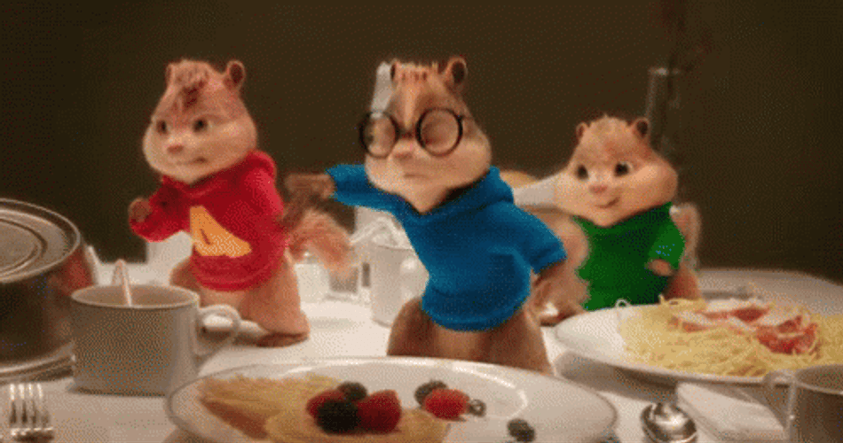 Alvin And The Chipmunks Performing At Table GIF