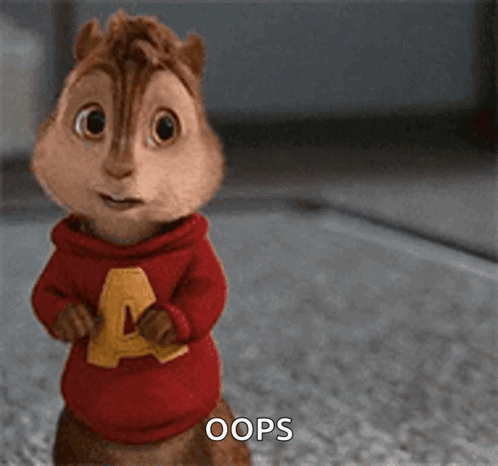 Alvin Chipmunk Saying Oops