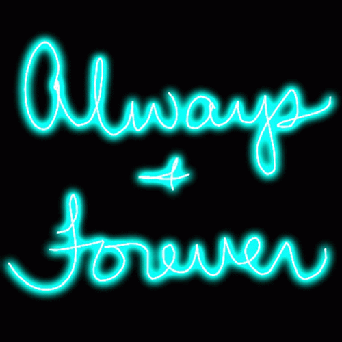 Always And Forever Neon Green Text Design GIF