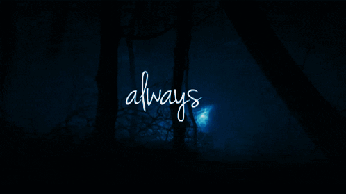 Always In White On Blue Background GIF