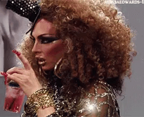 Alyssa Edwards Drinking Shocked GIF