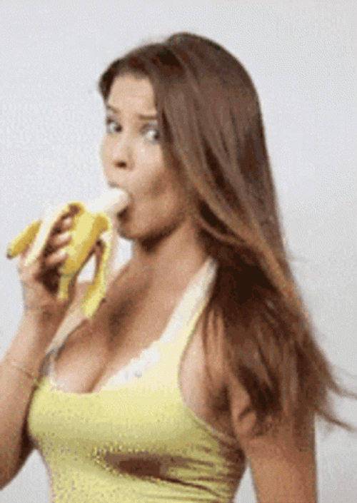 Amanda Cerny Fast Eating Banana GIF