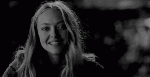 Amanda Seyfried Smiling Black And White GIF