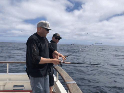 Amazed Man Fishing GIF