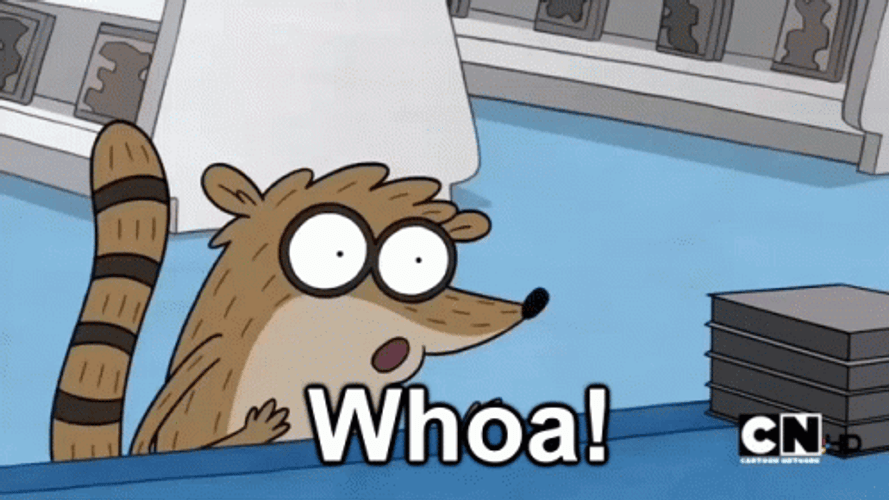 Amazed Rigby Regular Show GIF