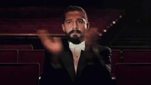 Amazed Shia Lebouf Clapping GIF