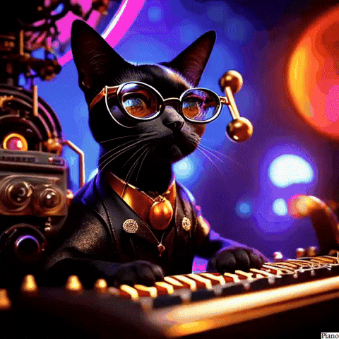 Amazing Cat Piano Talent GIF