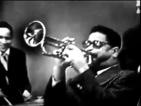 Amazing Classic Blowing Bugle Dizzy Gillespie GIF