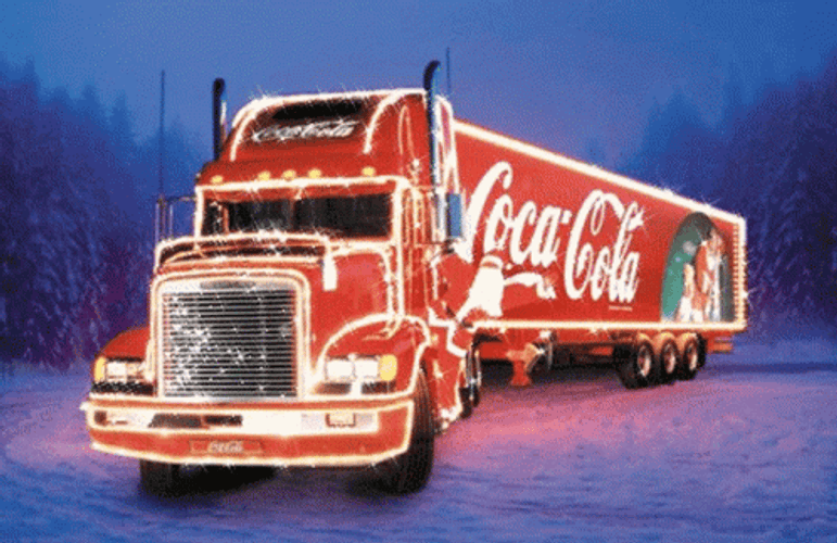 Amazing Coca Cola Christmas Truck Flickering Light GIF