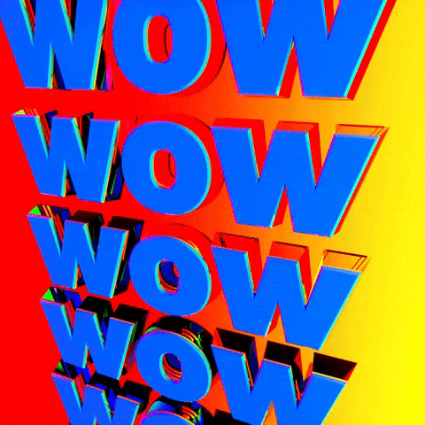 Amazing Colorful Wowza Bold Calligraphy GIF