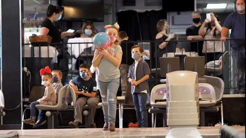 Amazing Girl Playing In Bowling Alley GIF