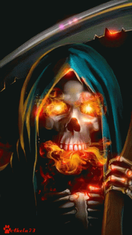 Amazing Grim Reaper Fiery Eyes GIF