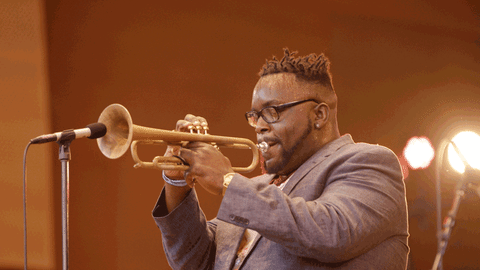 Amazing Marquis Hill Playing Good Music With Bugle GIF