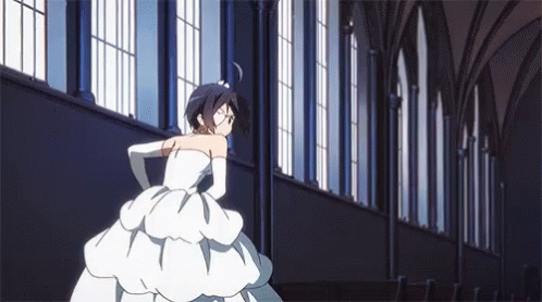 Amazing Rikka-chan's Wedding Dress GIF