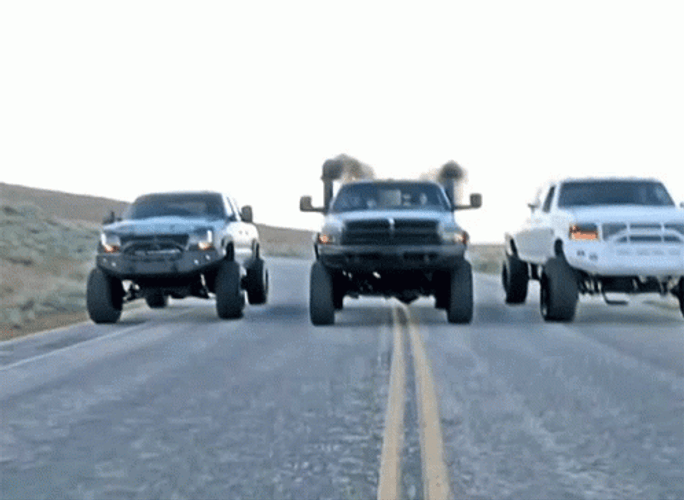 Amazing Truck On The Road Ford F250 GIF