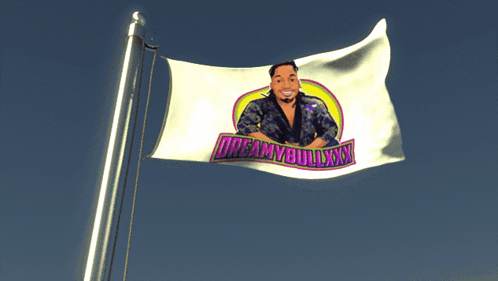 Ambatukam Photo On Fluttering White Flag GIF