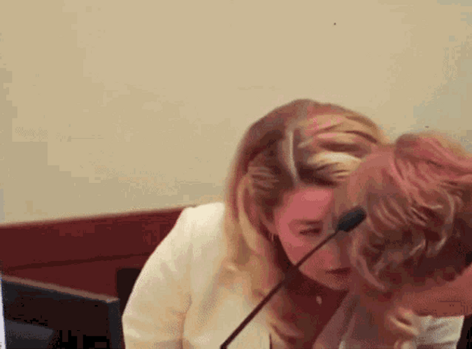 Amber Heard Listening To Her Lawyer GIF