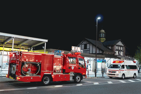 Ambulance And Firetruck GIF