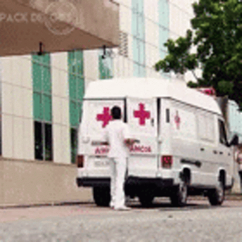Ambulance Parked Outside Hospital GIF