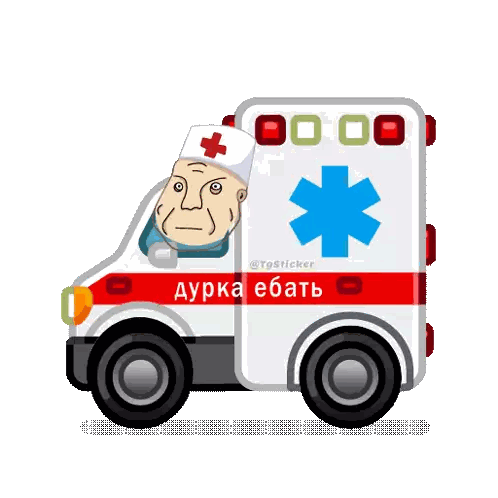 Ambulance with Doctor and Star Logo