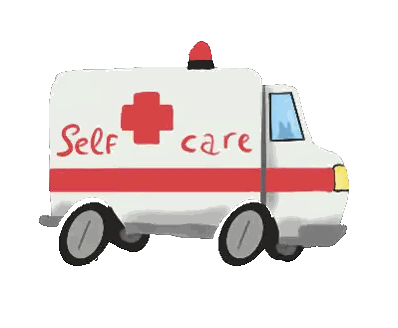 Ambulance With Self Care Words