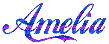 Amelia Word in Purple and Blue Glitter