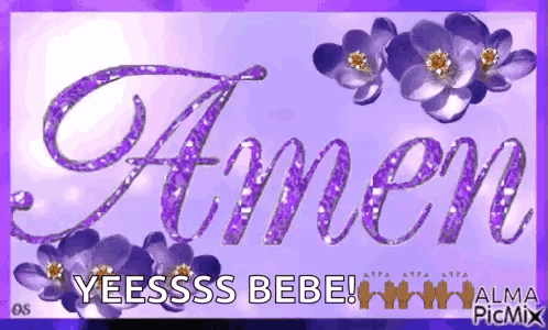 Amen Surrounded by Purple Flowers