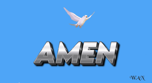 Amen Word on Blue Background