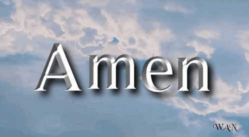 Amen Word on Blue Background