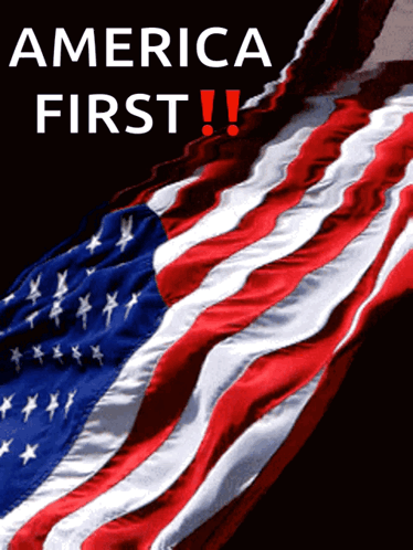 America First Poster with Flag