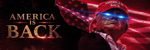 America Is Back Poster With Man in Red Hat