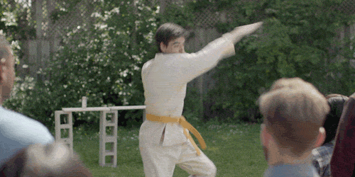 America Karate Chop In The Garden GIF