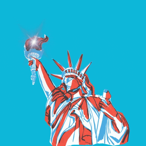 America Statue Hello July GIF