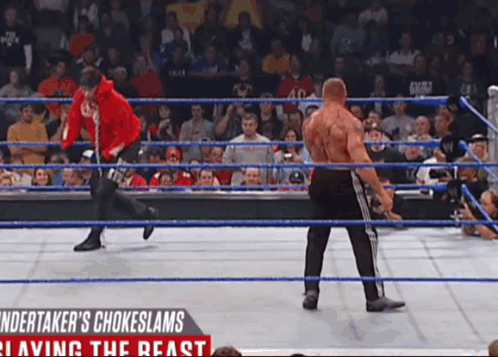 American Badass Undertaker Chokeslam Brock Lesnar GIF