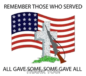 American Flag Cross Gun All Gave Some Some Gave All