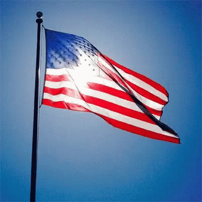American Flag Flying In Wind GIF